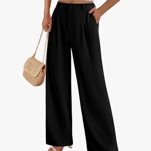 Prettygarden Black Wide-Leg Women's Pants